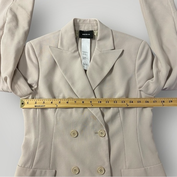 AKRIS Genaro double-breasted wool-blend blazer in clay Sz 4 - Picture 6 of 16